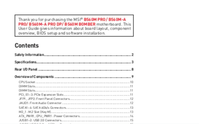 Página 1 del manual Manual de usuario MSI B560M-A PRO