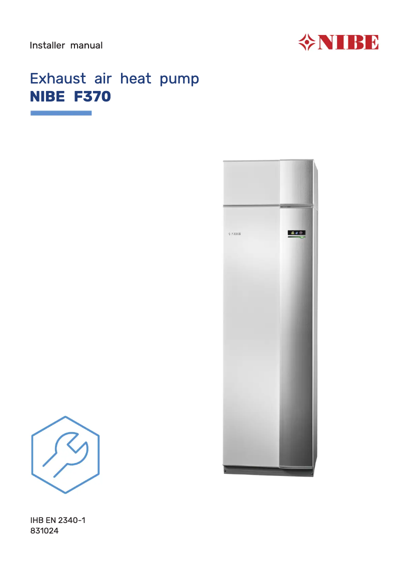 Page 1 de la notice Manuel utilisateur Nibe F370