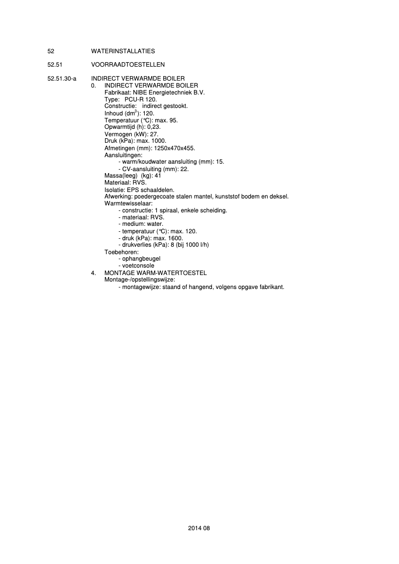 Página 1 del manual Ficha técnica Nibe PCU-R 100
