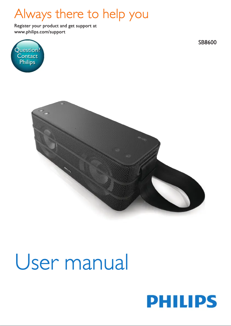 Page 1 de la notice Manuel utilisateur Philips SB8600