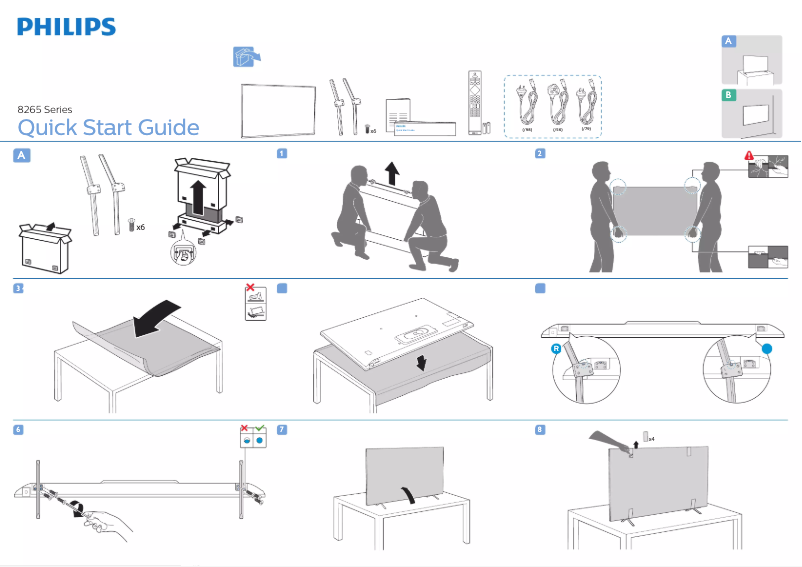 Page n°1 - Guide de démarrage rapide Philips 75PUT8265