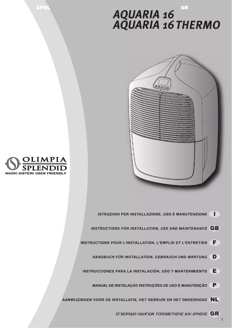 Page n°1 - Manuel utilisateur Olimpia Splendid Aquaria 16
