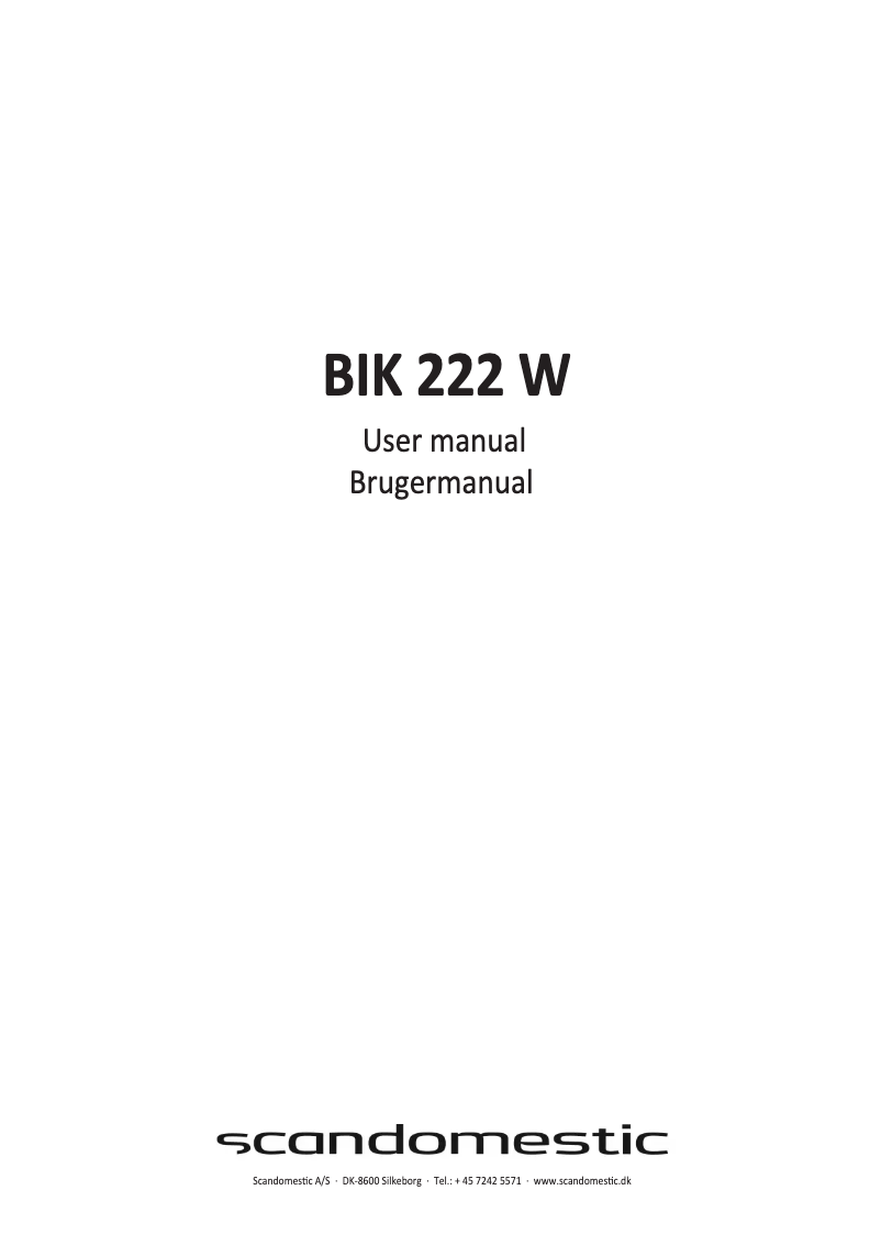 Page n°1 - Manuel utilisateur Scandomestic BIK 222 W
