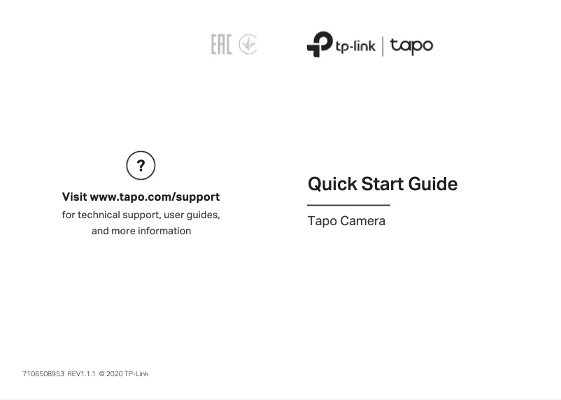 Page 1 de la notice Manuel utilisateur TP-Link Tapo C210