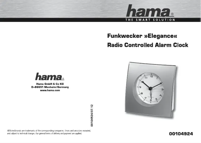 Page n°1 - Manuel utilisateur Hama 104924 Elegance