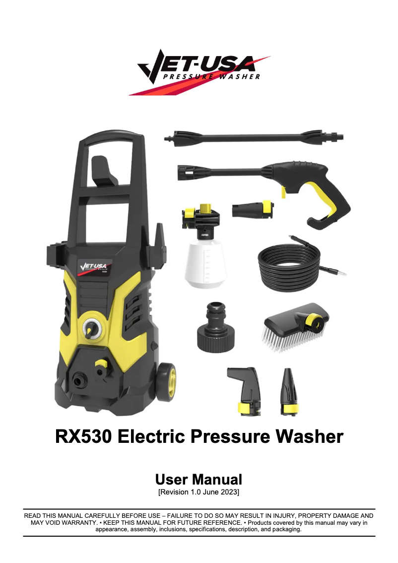 Page n°1 - Manuel utilisateur Jet-USA RX530