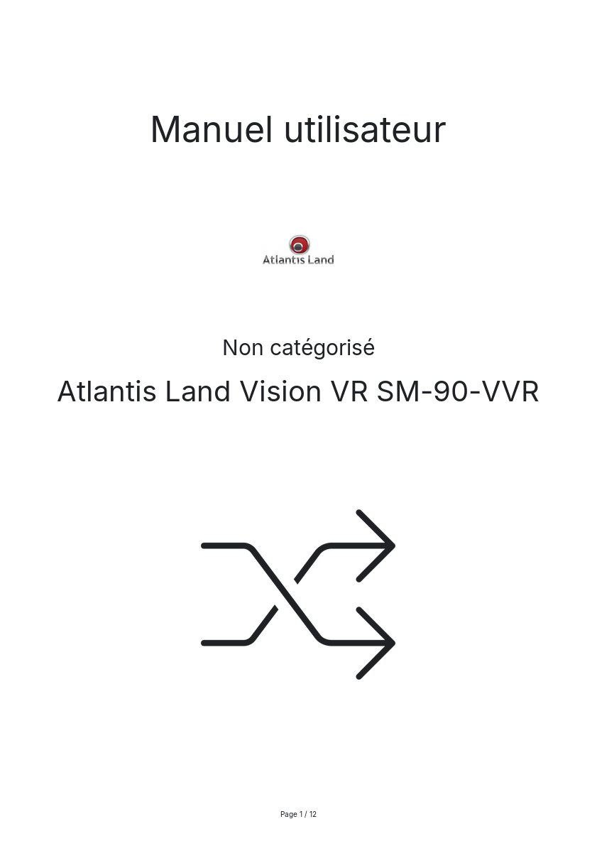 Image de la première page du manuel de l'appareil Vision VR SM-90-VVR