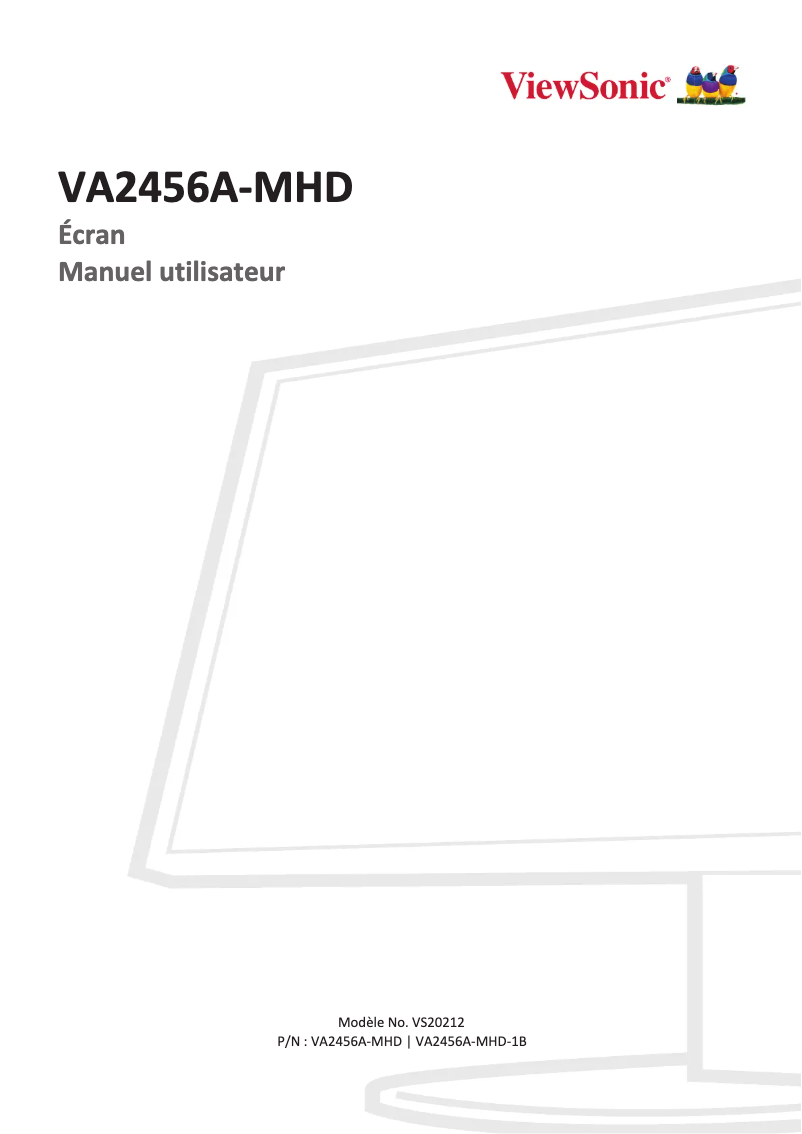 Page n°1 - Manuel utilisateur Viewsonic VA2456A-MHD