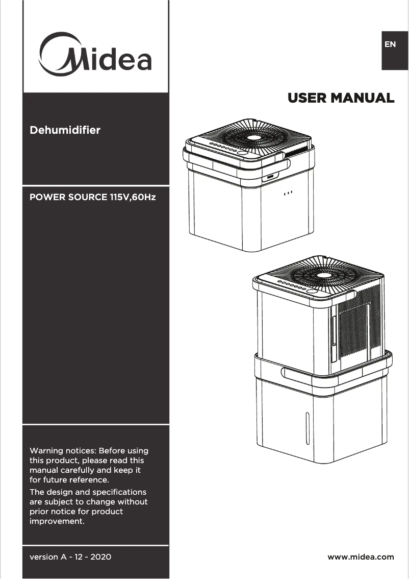Página 1 del manual Manual de usuario Midea MAD50PS1QGRC