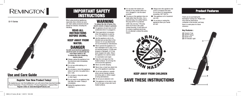 Image de la première page du manuel de l'appareil CI11A19WGB