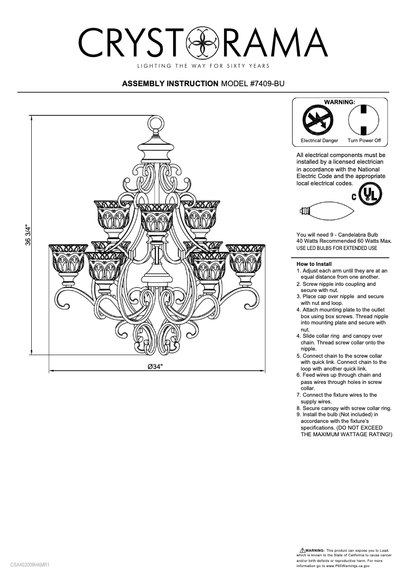Image de la première page du manuel de l'appareil Norwalk 7409-BU