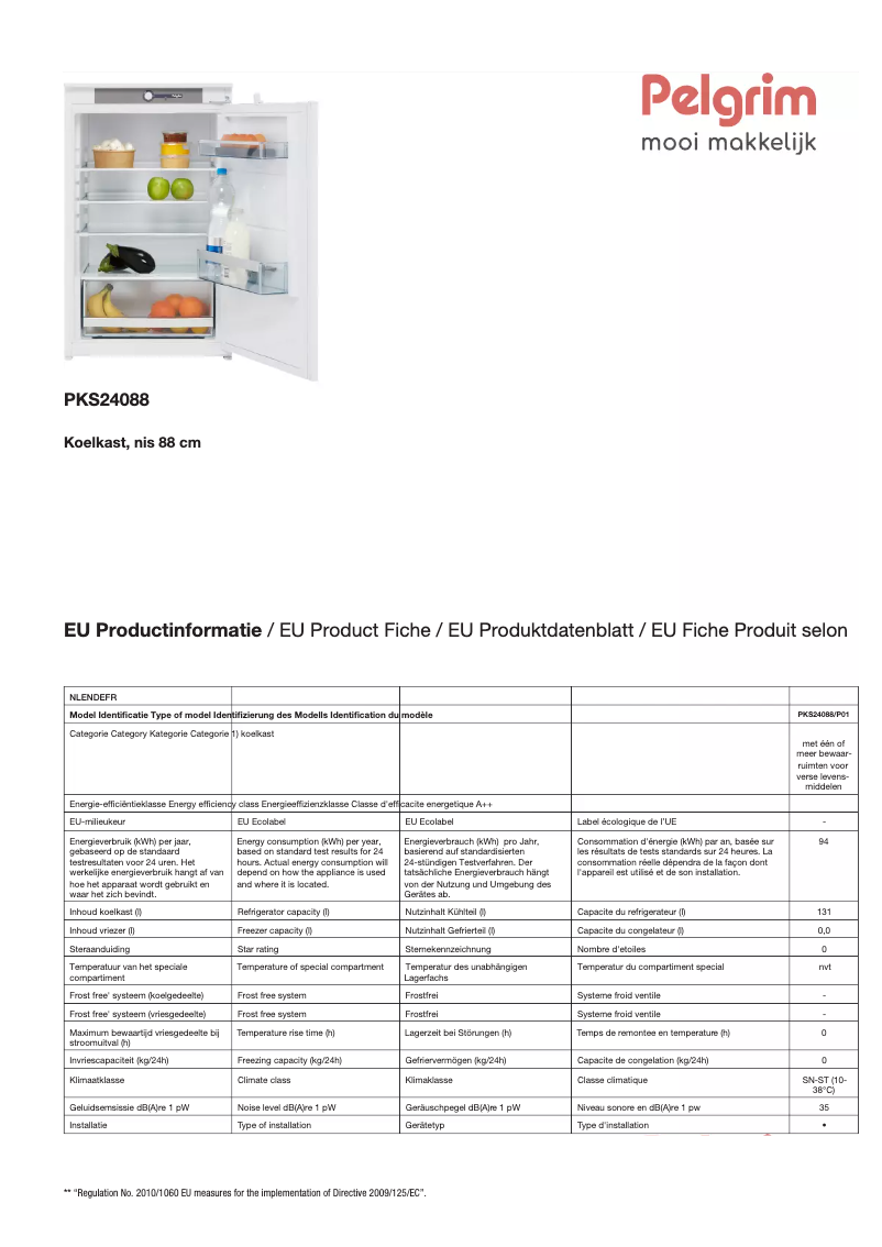 Image de la première page du manuel de l'appareil PKS24088