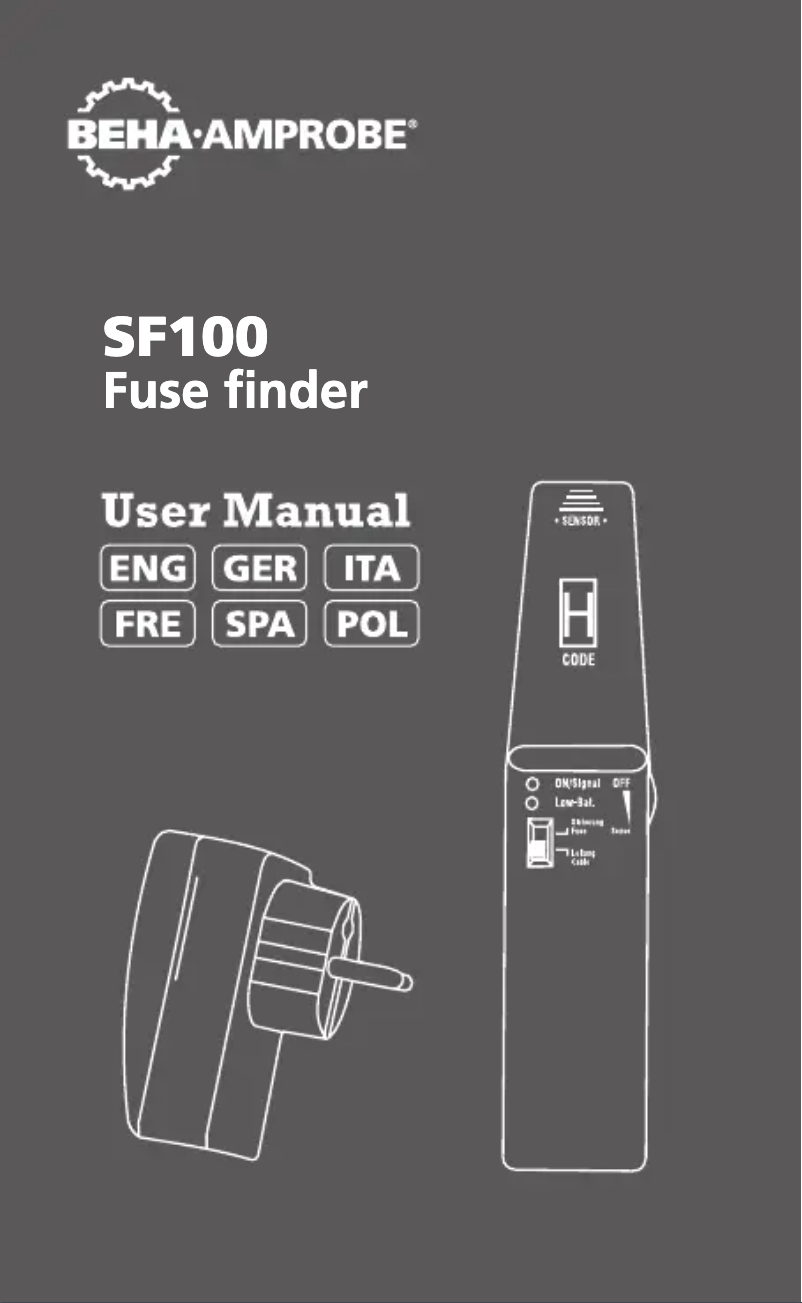 Page n°1 - Manuel utilisateur Beha-Amprobe SF100