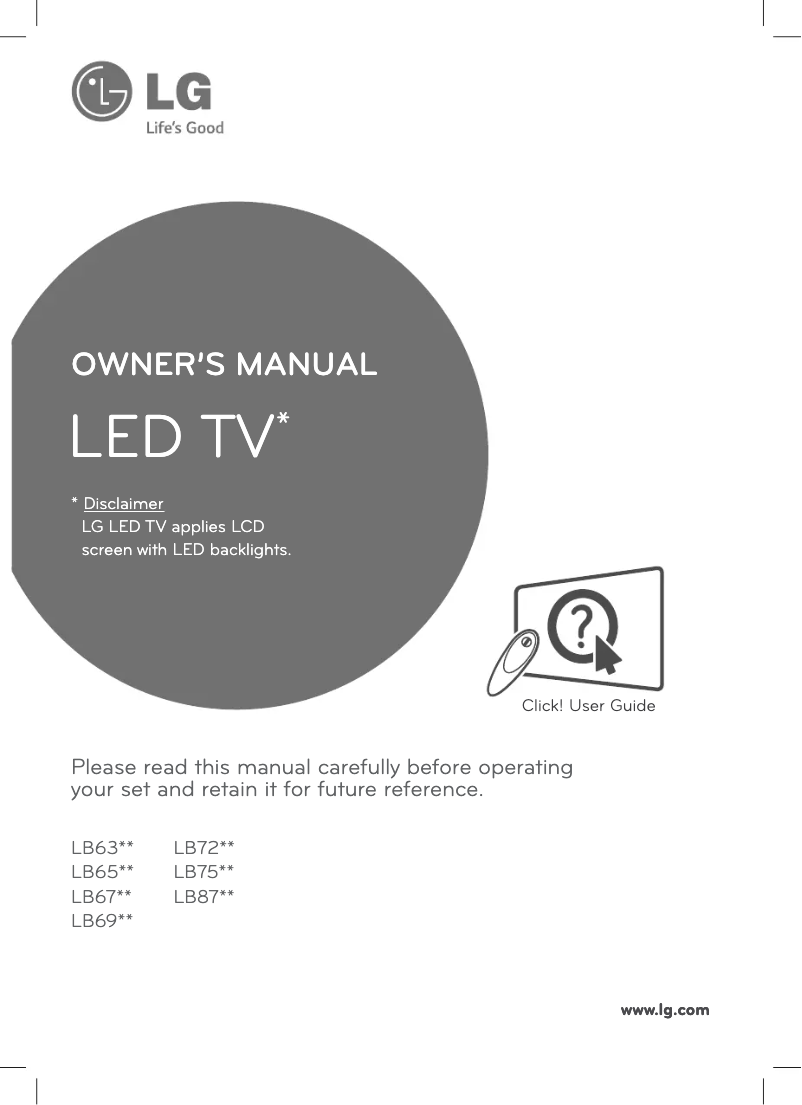 Page 1 de la notice Manuel utilisateur LG 32LB650T