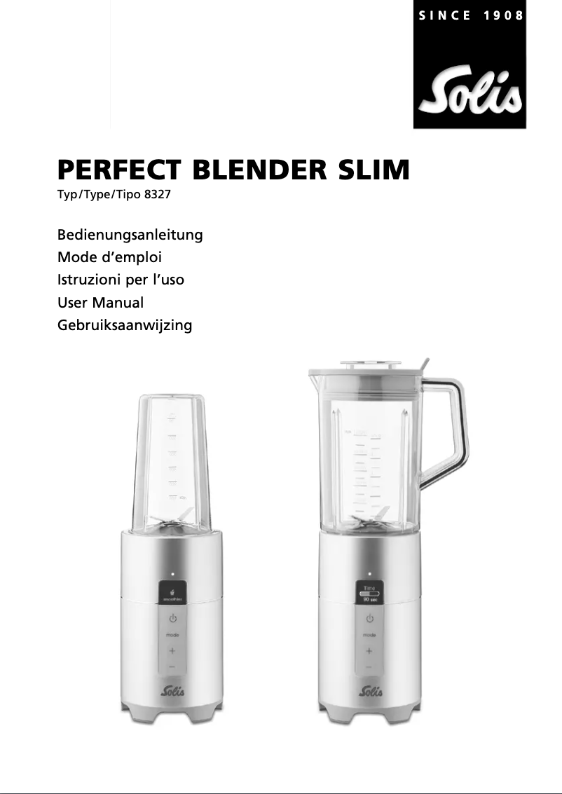 Image de la première page du manuel de l'appareil Perfect Blender Pro Slim 8327