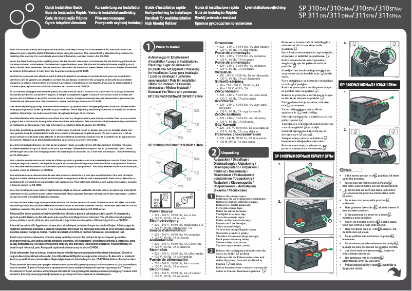 Page 1 de la notice Manuel utilisateur Ricoh SP 311DN