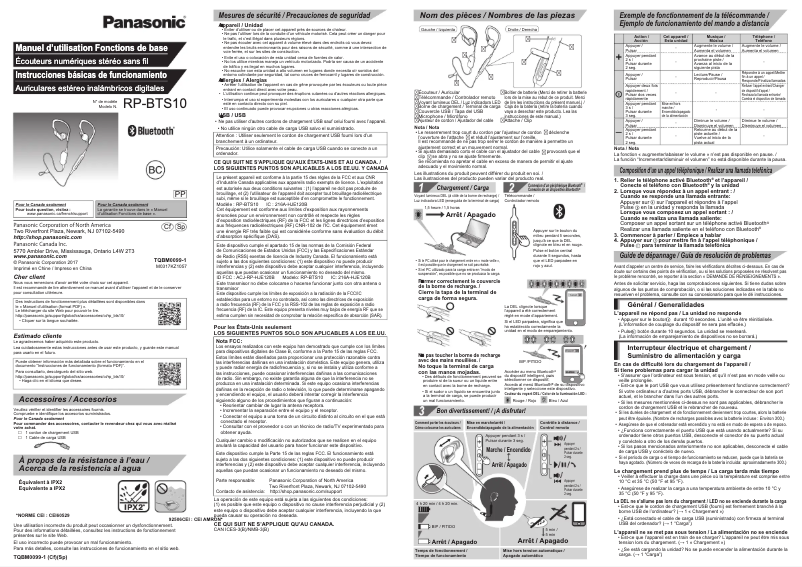 Page 1 de la notice Manuel utilisateur Panasonic Wings