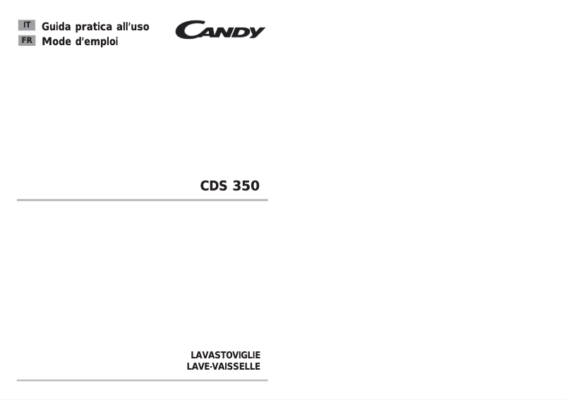 Page n°1 - Manuel utilisateur Candy CDS350WDUEDI