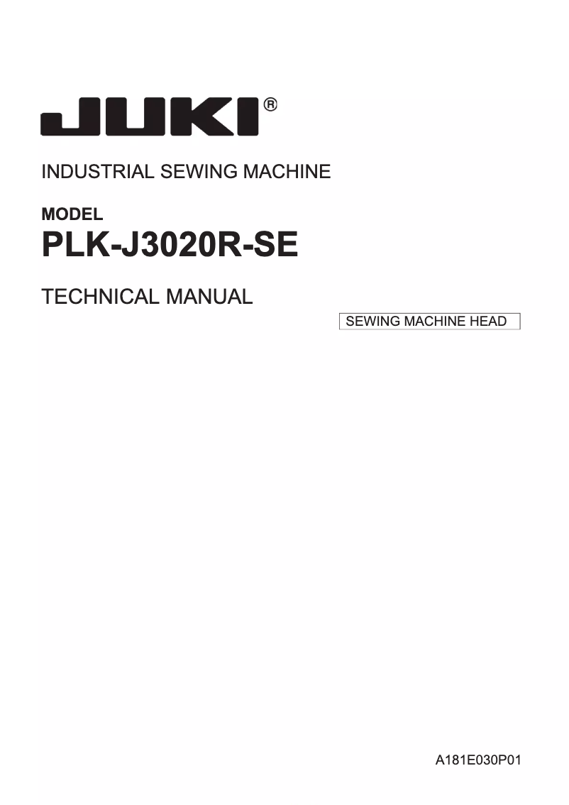 Page 1 de la notice Manuel utilisateur Juki PLK-J2516R-YU