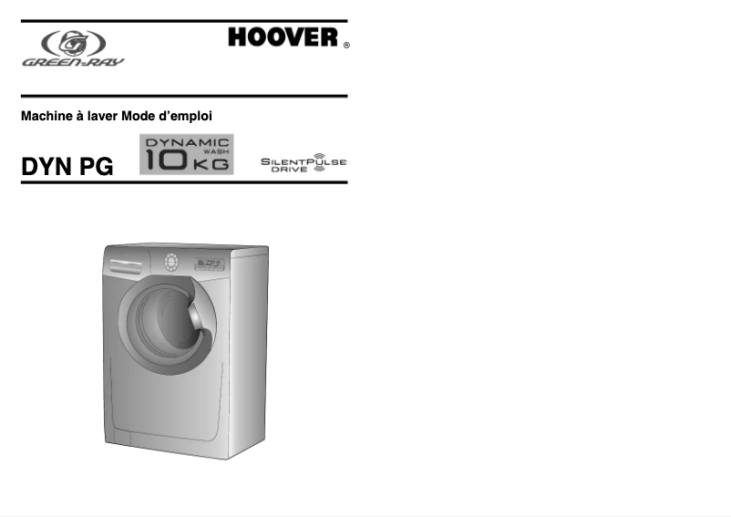 Page n°1 - Manuel utilisateur Hoover DYN 10146PG/L-47