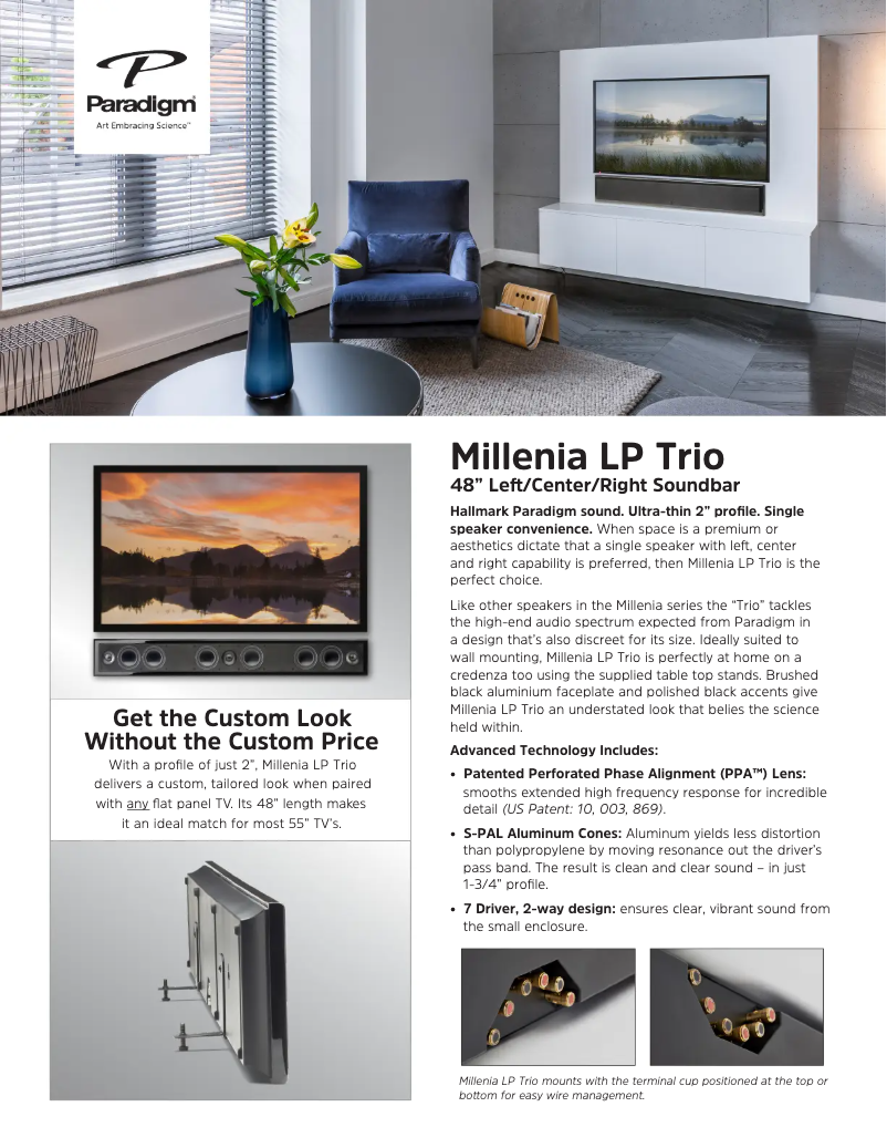 Page n°1 - Fiche technique Paradigm Millenia LP Trio