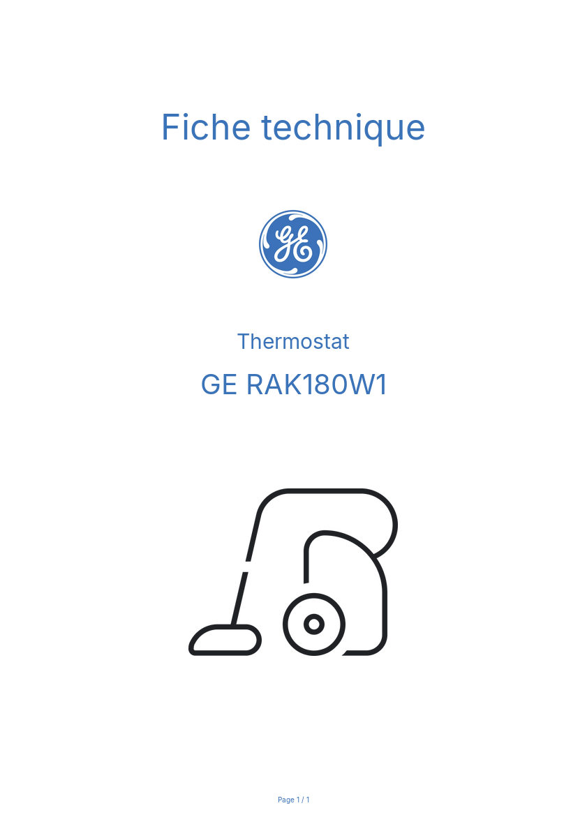 Image de la première page du manuel de l'appareil RAK180W1