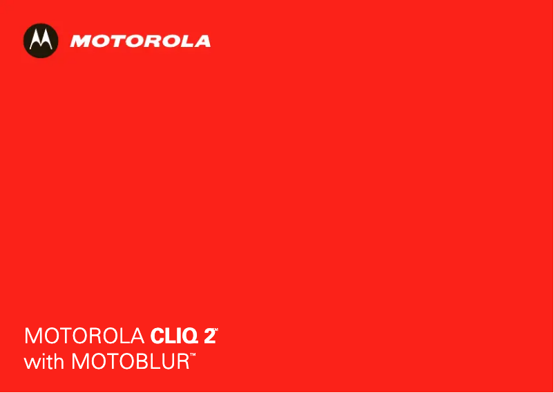 Page 1 de la notice Manuel utilisateur Motorola Cliq 2