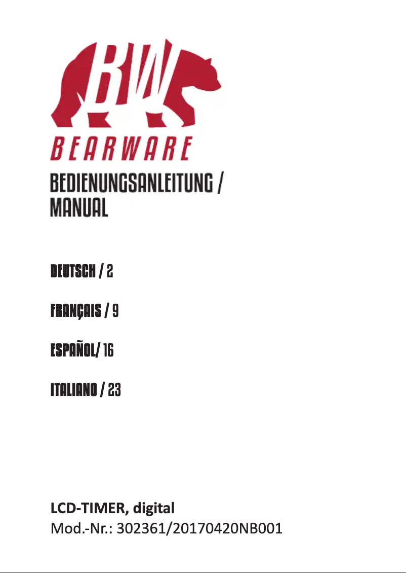 Image de la première page du manuel de l'appareil 302361