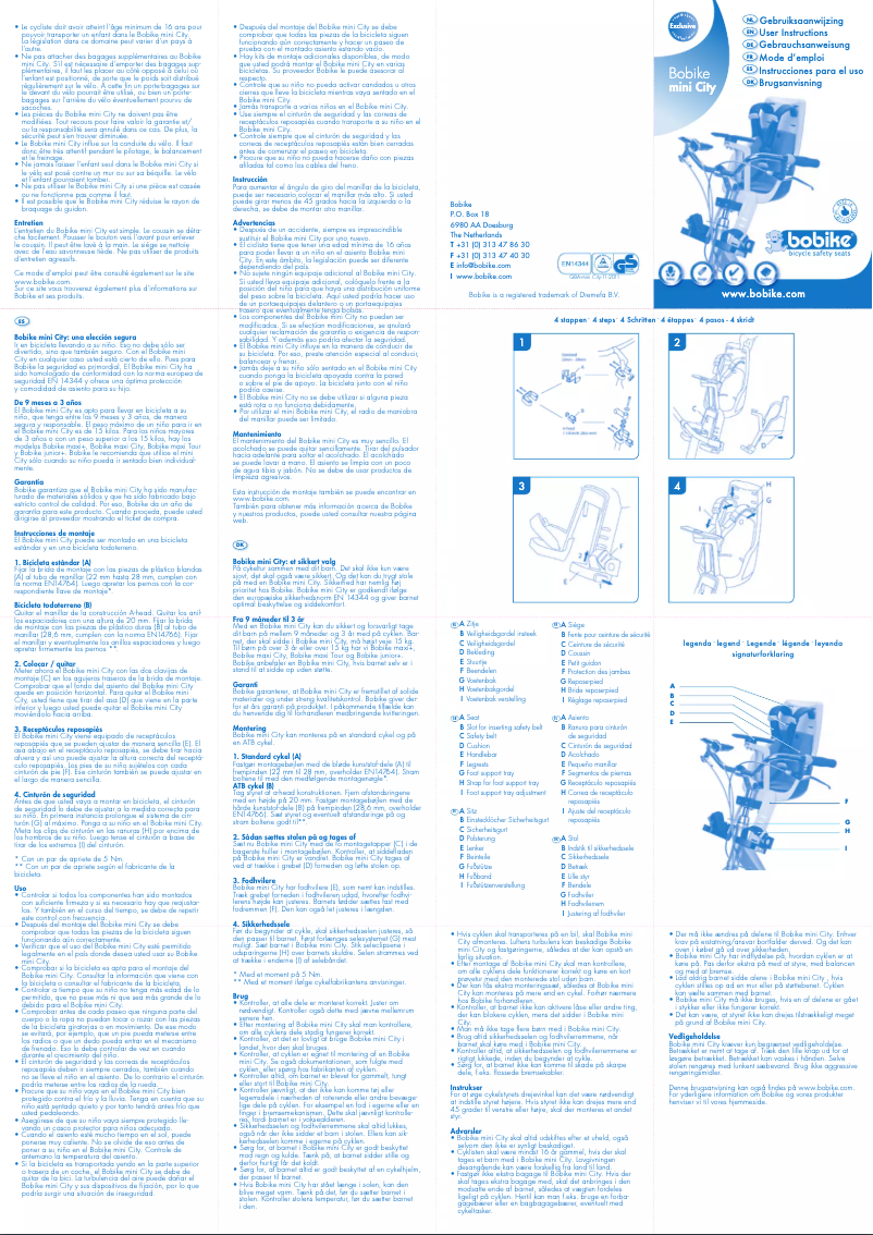 Page 1 de la notice Manuel utilisateur Bobike Mini City
