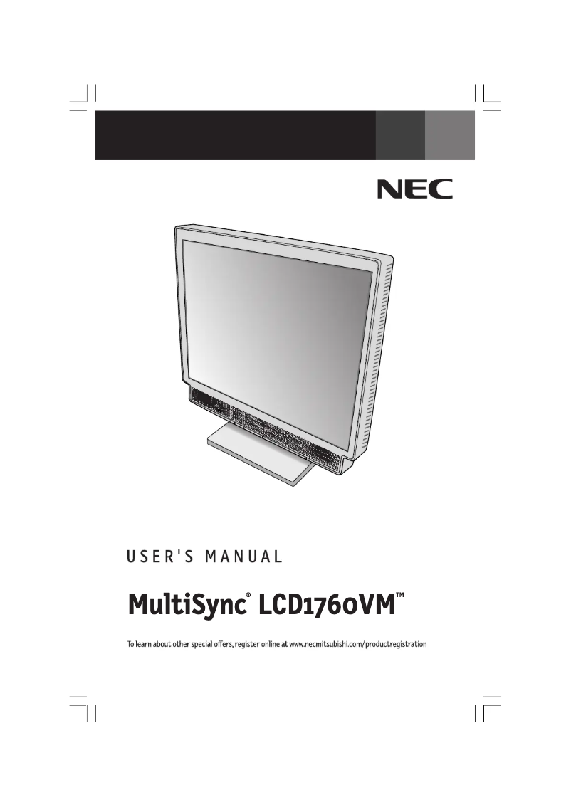 Página 1 del manual Manual de usuario NEC MultiSync LCD1760VM