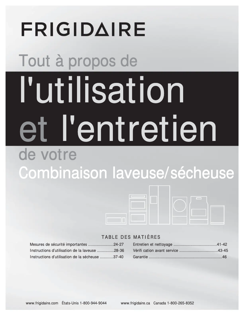 Page 1 de la notice Manuel utilisateur Frigidaire FFLG2022MW