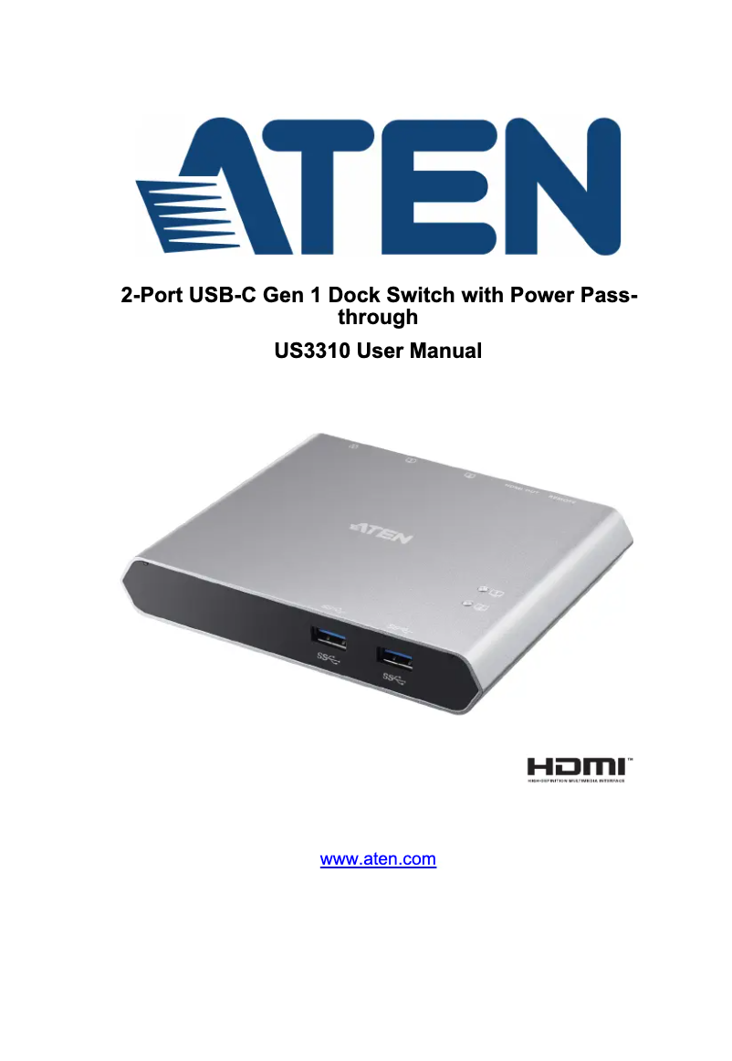 Page 1 de la notice Manuel utilisateur ATen US3310