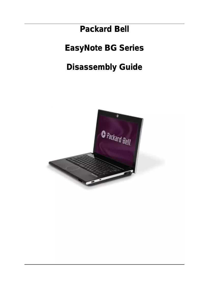Page n°1 - Manuel utilisateur Packard Bell EasyNote BG Series