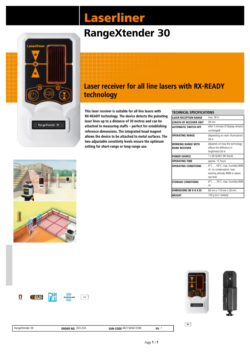 Image de la première page du manuel de l'appareil RangeXtender 30 Mag