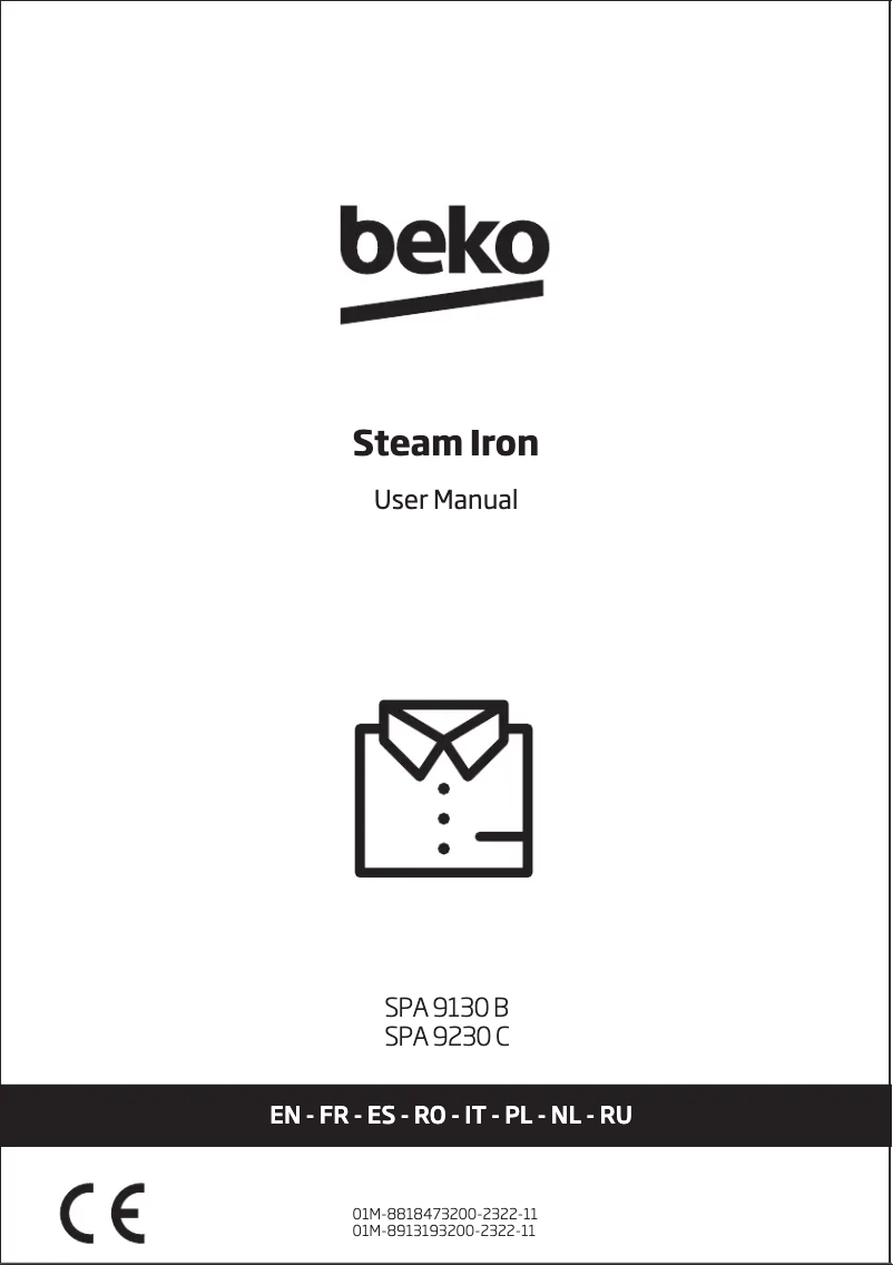 Page 1 de la notice Manuel utilisateur Beko SPA9130B