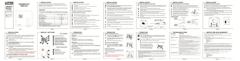 Page n°1 - Manuel utilisateur UPM THM101B