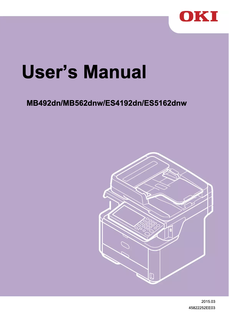 First page image of the manual for MB562dnw