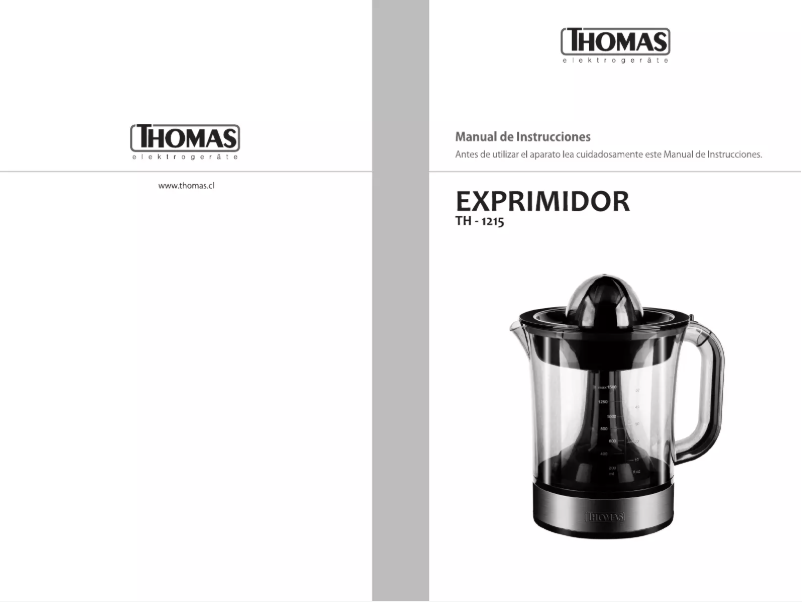 Page n°1 - Manuel utilisateur Thomas TH-1215