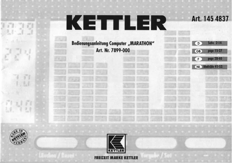 Page n°1 - Manuel utilisateur Kettler Marathon TX2