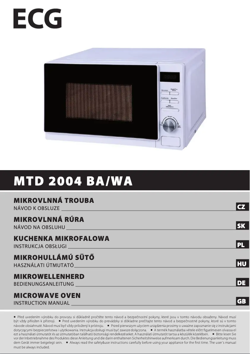Page n°1 - Manuel utilisateur ECG MTD 2004