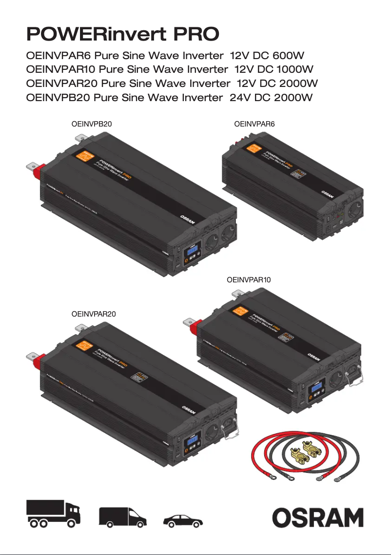 Image de la première page du manuel de l'appareil Pure Sine Wave 12V DC 1000W RCD