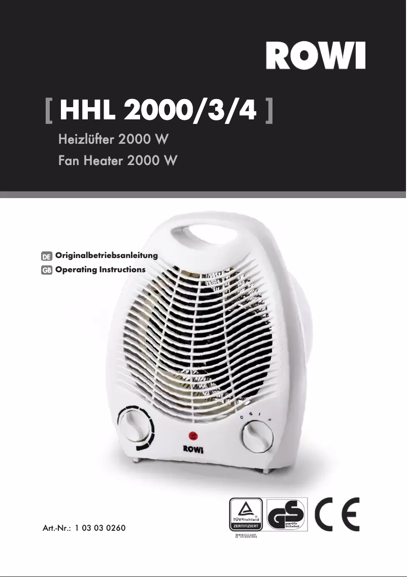 Image de la première page du manuel de l'appareil HHL 2000/3/4