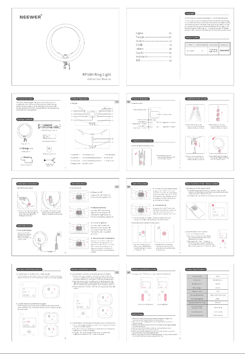 Image de la première page du manuel de l'appareil RP18H