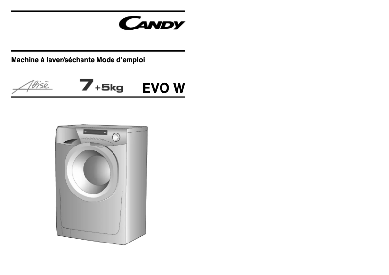 Page 1 de la notice Manuel utilisateur Candy EVOW 4753D