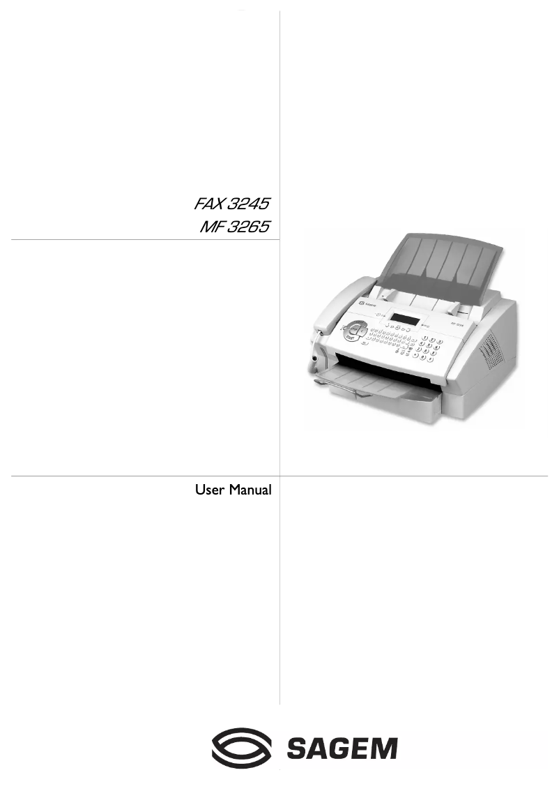 Page n°1 - Manuel utilisateur Sagem MF 3265
