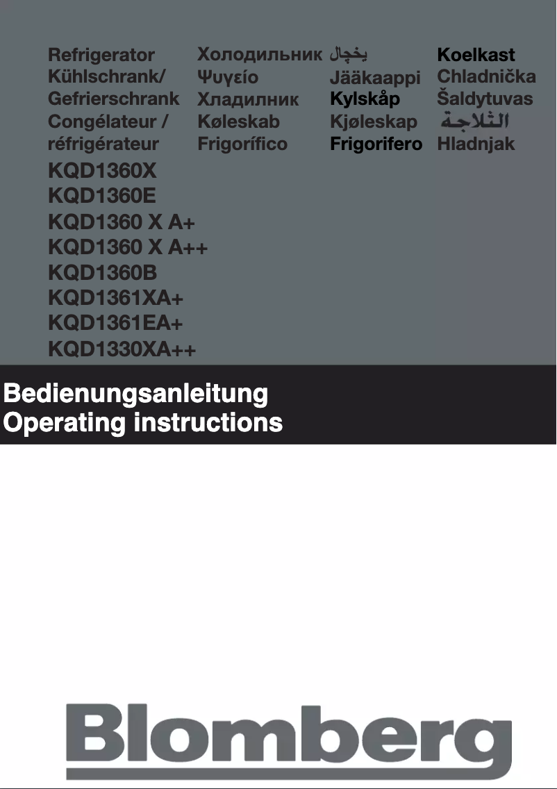 Page n°1 - Manuel utilisateur Blomberg KQD 1330 X A++