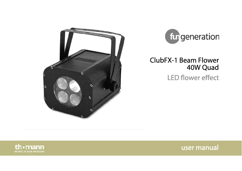 Page 1 de la notice Manuel utilisateur Fun Generation ClubFX-1 Beam Flower