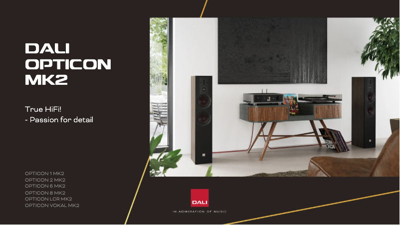 Page 1 de la notice Brochure Dali Opticon 8 MK2