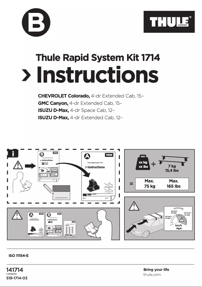 Page 1 de la notice Manuel utilisateur Thule Rapid System 1714