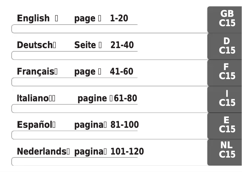 Image de la première page du manuel de l'appareil C15+